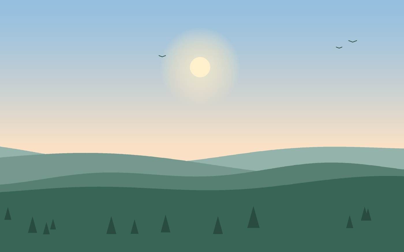 Ilustração de uma paisagem