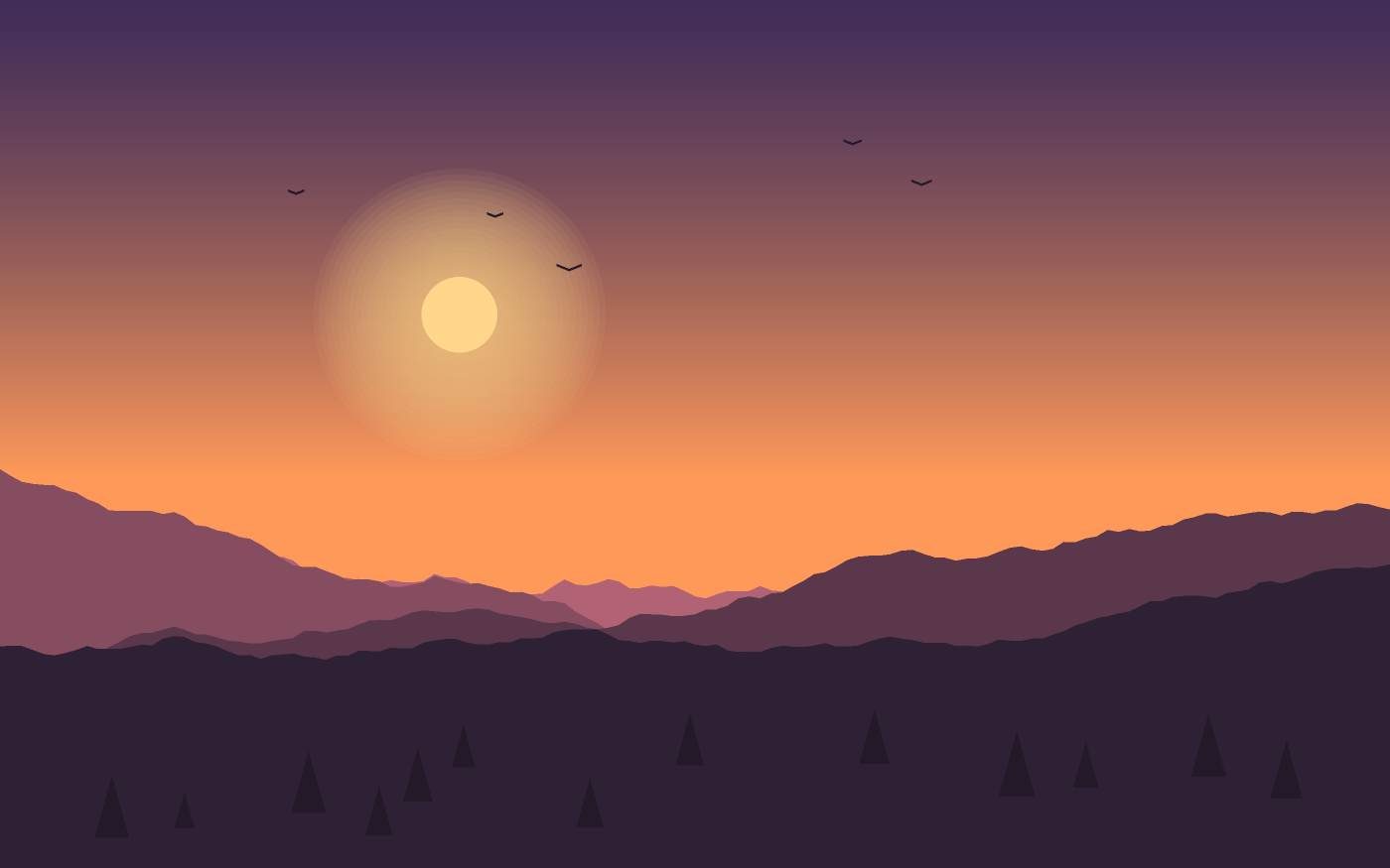 Ilustração de uma paisagem